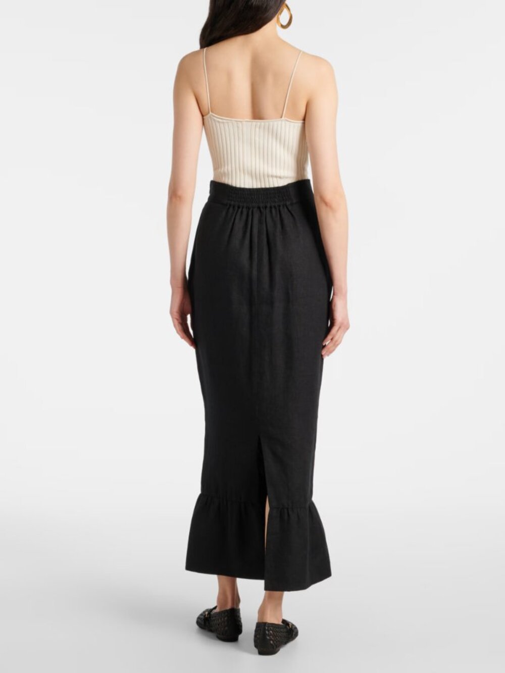 Posse NWOT Matilda tiered linen pencil skirt S - Picture 3 of 14